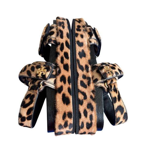 Tory Burch Kira Sport Double Strap Platform Sandal Leopard Size 8 - Picture 8 of 12